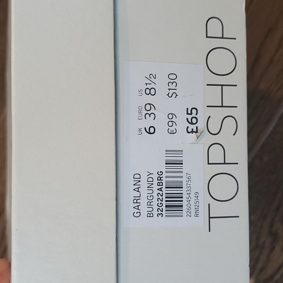 Topshop burgundy leather pointy-toe heels - Picture 2 of 7